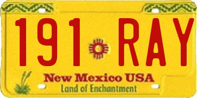 NM license plate 191RAY