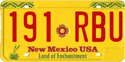 NM license plate 191RBU