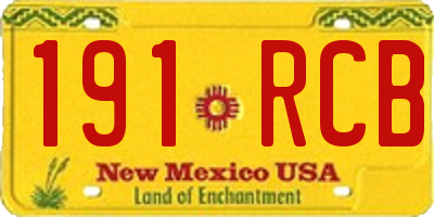 NM license plate 191RCB