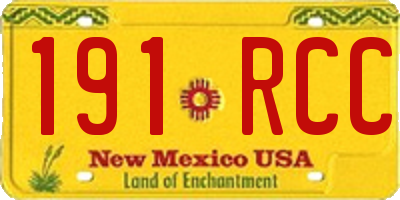 NM license plate 191RCC