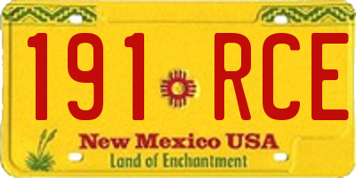 NM license plate 191RCE