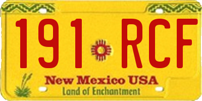 NM license plate 191RCF
