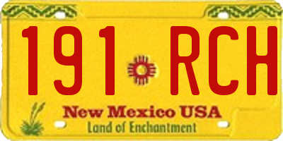 NM license plate 191RCH