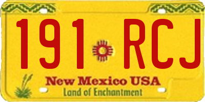 NM license plate 191RCJ