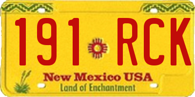 NM license plate 191RCK