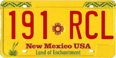 NM license plate 191RCL