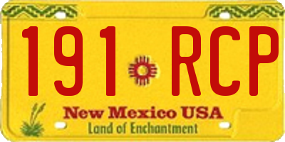 NM license plate 191RCP