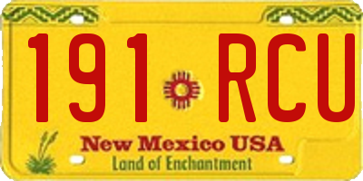 NM license plate 191RCU