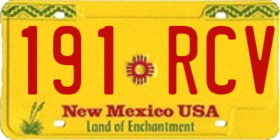 NM license plate 191RCV