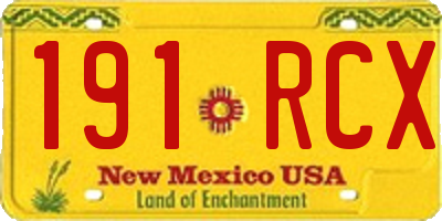 NM license plate 191RCX
