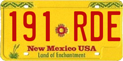 NM license plate 191RDE