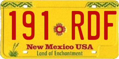 NM license plate 191RDF
