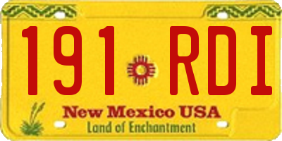 NM license plate 191RDI