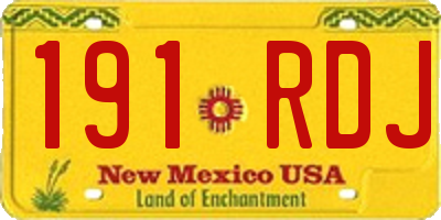 NM license plate 191RDJ