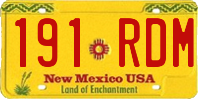 NM license plate 191RDM