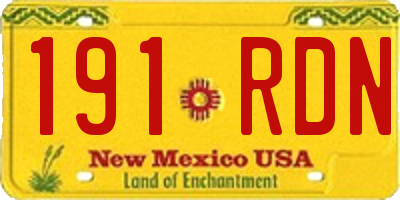 NM license plate 191RDN