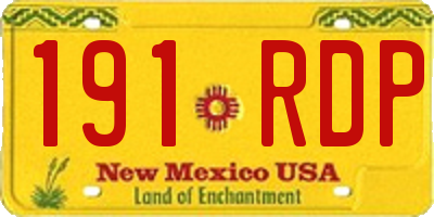 NM license plate 191RDP