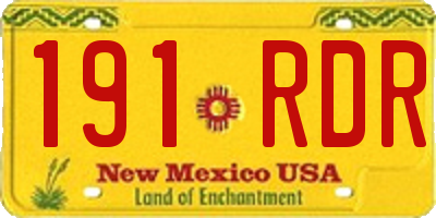 NM license plate 191RDR