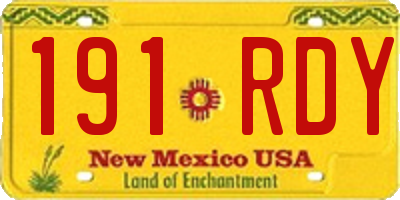 NM license plate 191RDY