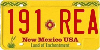 NM license plate 191REA