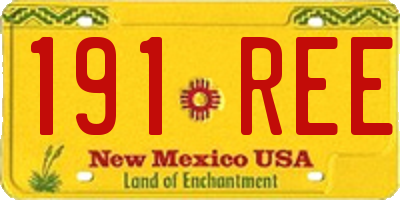 NM license plate 191REE