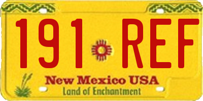 NM license plate 191REF