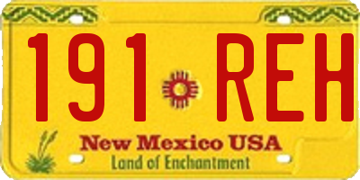 NM license plate 191REH