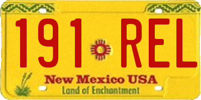 NM license plate 191REL