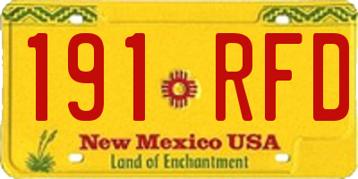 NM license plate 191RFD