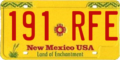 NM license plate 191RFE