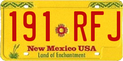 NM license plate 191RFJ