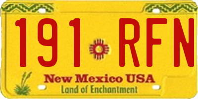 NM license plate 191RFN