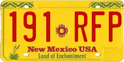 NM license plate 191RFP