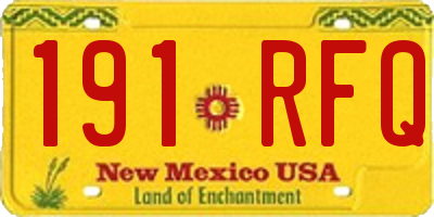 NM license plate 191RFQ
