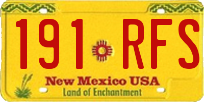 NM license plate 191RFS