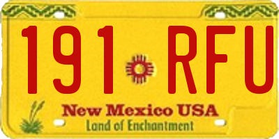 NM license plate 191RFU