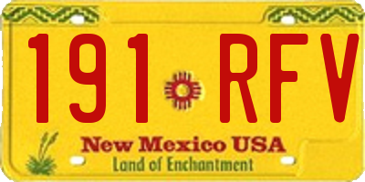 NM license plate 191RFV