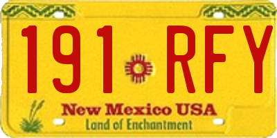 NM license plate 191RFY
