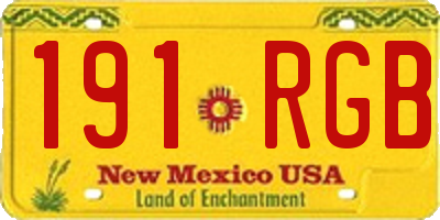 NM license plate 191RGB