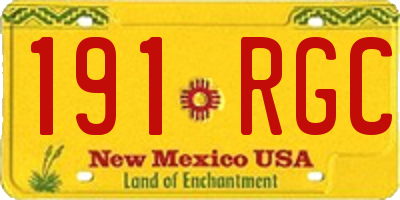 NM license plate 191RGC