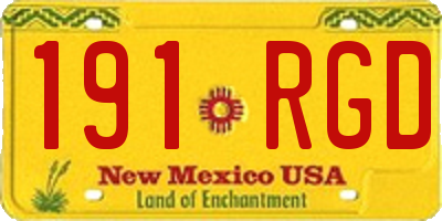 NM license plate 191RGD