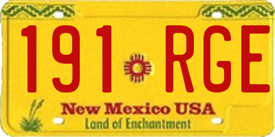 NM license plate 191RGE