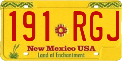 NM license plate 191RGJ