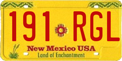 NM license plate 191RGL