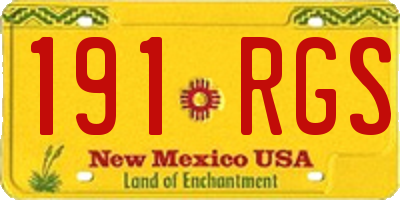 NM license plate 191RGS
