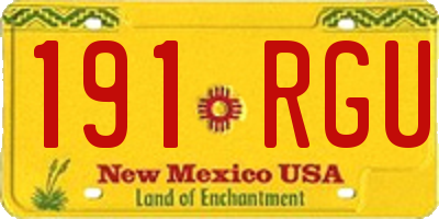 NM license plate 191RGU