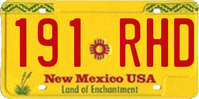NM license plate 191RHD
