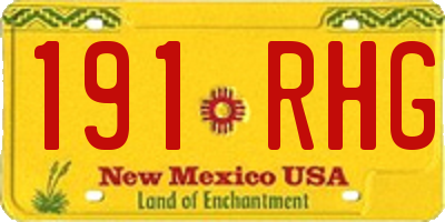 NM license plate 191RHG