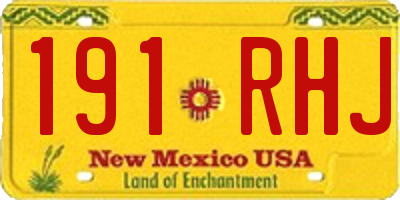 NM license plate 191RHJ