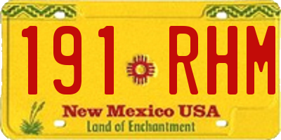 NM license plate 191RHM